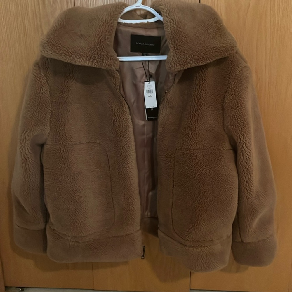 Brown fuzzy coat